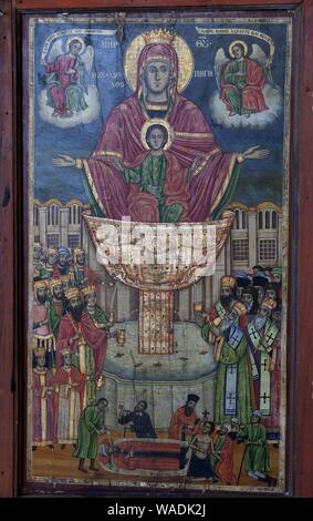 1352 Die Mutter Gottes Kirche Filipovo Leben spendende Feder Symbol. Stockfoto