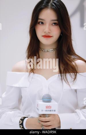 Chinesische Schauspielerin Jelly Lin oder Lin Yun besucht eine Werbeveranstaltung für Liby in Shanghai, China, 6. Juli 2019. Stockfoto