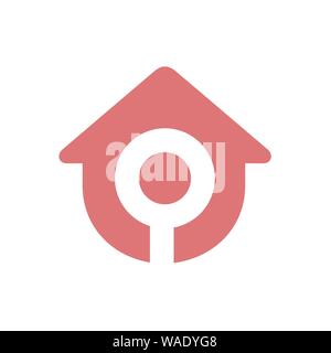 Haus Symbol mit Lupe, Vector Illustration Stock Vektor