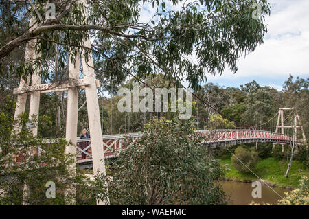 Kanes Brücke an Studley Park Bootshaus, Yarra Bend, Melbourne, Australien Stockfoto