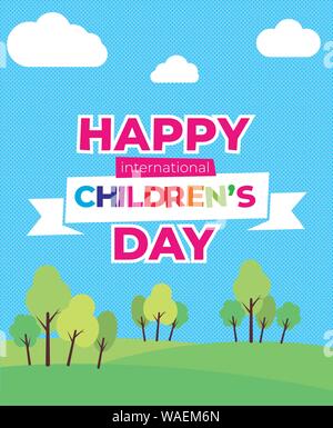 Happy internationalen Tag der Kinder Banner. Vector Hintergrund Stock Vektor