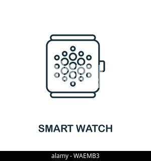 Symbol für die Smart Watch-Umrisslinie. Kreatives Design aus der Icon-Kollektion für intelligente Geräte. Symbol für den Umriss einer Premium-Smartwatch. Für Webdesign, Apps, Software und Stock Vektor