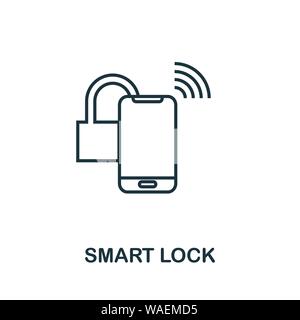 Symbol für die intelligente Sperre. Kreatives Design aus der Icon-Kollektion für intelligente Geräte. Premium Smart Lock Umrisssymbol. Für Webdesign, Apps, Software und Stock Vektor