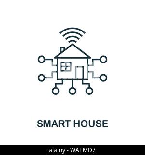 Smart House Umriss Symbol. Kreatives Design aus der Icon-Kollektion für intelligente Geräte. Premium Smart House Umriss Symbol. Für Webdesign, Apps, Software und Stock Vektor