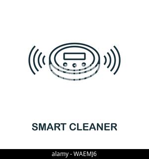 Smart Cleaner-Umrisssymbol. Kreatives Design aus der Icon-Kollektion für intelligente Geräte. Symbol für den Umriss des Premium Smart Cleaner. Für Webdesign, Apps, Software und Stock Vektor