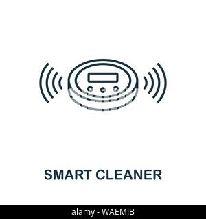 Smart Cleaner-Umrisssymbol. Kreatives Design aus der Icon-Kollektion für intelligente Geräte. Symbol für den Umriss des Premium Smart Cleaner. Für Webdesign, Apps, Software und Stock Vektor