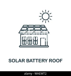 Symbol für den Umriss des Sonnenbatteriesockes Kreatives Design aus der Icon-Kollektion für intelligente Geräte. Premium Solarbatterien Dachumriss Symbol. Für Webdesign, Apps Stock Vektor