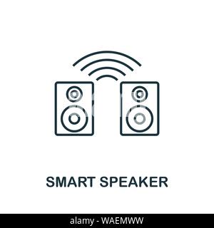 Symbol für die Kontur des intelligenten Lautsprechers. Kreatives Design aus der Icon-Kollektion für intelligente Geräte. Umrisssymbol für den Premium Smart Speaker. Für Webdesign, Apps, Software und Stock Vektor