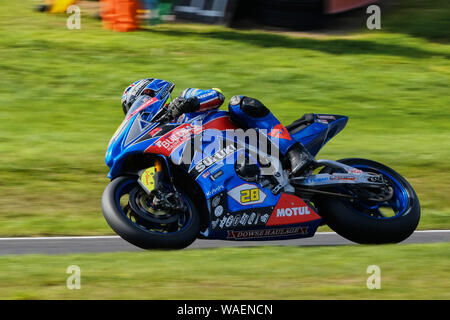 Bradley Ray auf der Buildbase Suzuki GSX-R 1000 bei BSB Cadwell Park 2019 Stockfoto