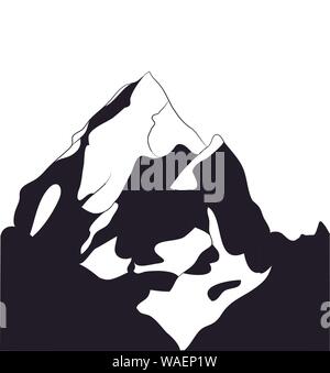 Landschaft Berge, Silhouette, Vector, weißer Hintergrund Stock Vektor