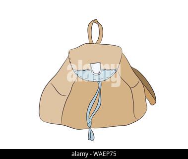 Rucksack Farbe Vektor, weißer Hintergrund, Rucksack Linien Stock Vektor