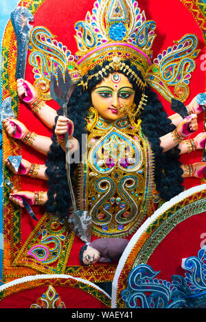 Durga Gottheit an Kumartuli in Kolkata, Indien Stockfoto