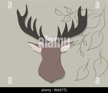 Vector Illustration Portrait von ein Reh auf einem farbigen Hintergrund, Vektor Stock Vektor