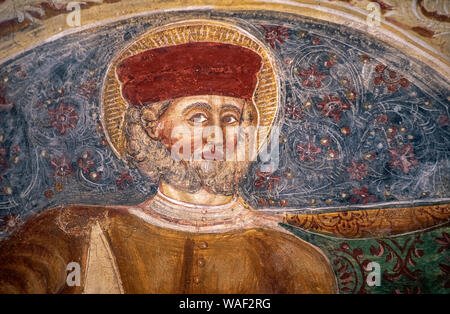 Italien Marche Corridonia San Claudio al Chienti Abtei - untere Kirche Fresko von San Caludio Stockfoto