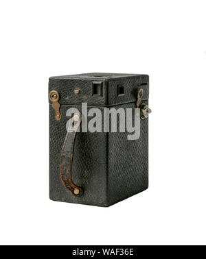 Alte leder Kodak #3 Brownie Foto camerabox. Vertikale Stockfoto