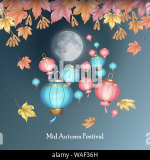 Mid Autumn Festival Grußkarte Stock Vektor