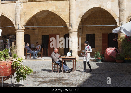 Nikosia, Zypern - März, 29, 2018: büyük Han in Nikosia, die größte Karawanserei, Zypern. Stockfoto