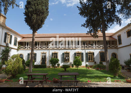 LEFKOSA Nikosia, Zypern - März, 29, 2018: Die Gerichte Gebäude befindet sich in einem historischen Gebäude auf dem Sarayonu Square. Stockfoto