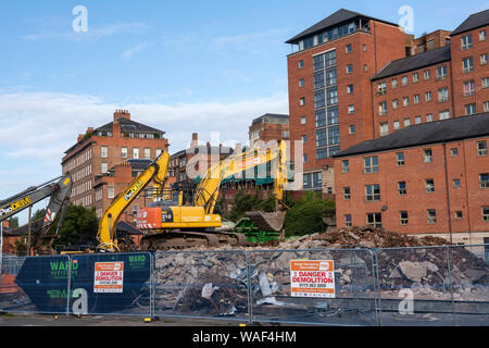 Baustelle auf der London Road Insel in Nottingham, Nottinghamshire England Großbritannien Stockfoto