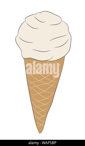 Eis in der Waffel Schale, Vector, weißer Hintergrund Stock Vektor