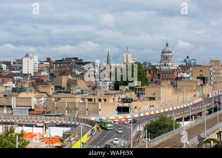 Nottingham City Centre, vom Dach der Loxley House auf Station Street in Nottingham, England Großbritannien erfasst Stockfoto