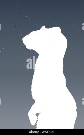 Frettchen oder Mink portrait Vector Illustration, Farbe, Vector, gegen den Sternenhimmel Stock Vektor