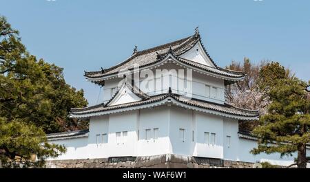 Das Schloss Nijo, ehemaliger Shogunat Schloss, Wachturm, Kyoto, Japan Stockfoto