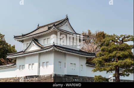 Das Schloss Nijo, ehemaliger Shogunat Schloss, Wachturm, Kyoto, Japan Stockfoto