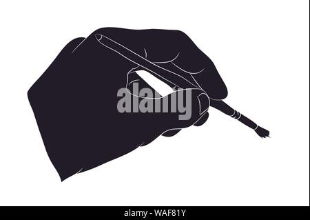 Menschliche Hand Zeichnung Silhouette, Vector, weißer Hintergrund Stock Vektor