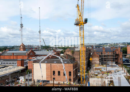 Bau in der Südseite von Nottingham City Centre, vom Dach der Loxley House auf Station Street in Nottingham, England Großbritannien erfasst Stockfoto