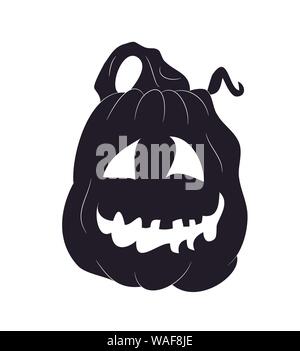 Halloween Kürbis silhouette zeichnung Vektor weißer Hintergrund Stock Vektor