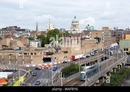 Nottingham City Centre, vom Dach der Loxley House auf Station Street in Nottingham, England Großbritannien erfasst Stockfoto