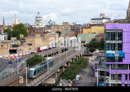 Nottingham City Centre, vom Dach der Loxley House auf Station Street in Nottingham, England Großbritannien erfasst Stockfoto