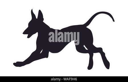 Hund läuft Silhouette, Vector, weißer Hintergrund, Vektor Stock Vektor