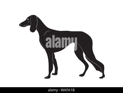 Hund steht Silhouette, Vector, weißer Hintergrund, Vektor Stock Vektor