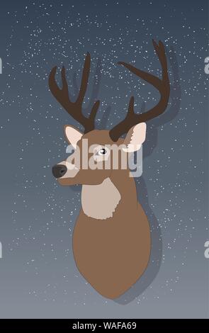 Vector Illustration Portrait von ein Reh auf einem farbigen Hintergrund, Vektor Stock Vektor