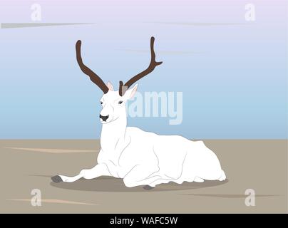 Vector Illustration einer Rehe, die auf der Natur liegt, Vektor Stock Vektor