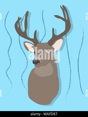 Vector Illustration Portrait von ein Reh auf einem farbigen Hintergrund, Vektor Stock Vektor
