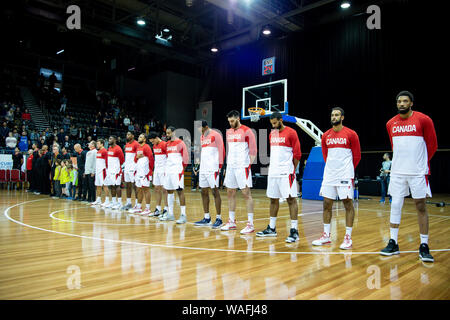 20. August 2019; Quay Centre, Sydney, Australien; Internationaler Basketball, Kanada gegen Neuseeland Tall Blacks; Kanada während ihrer Nationalhymne - redaktionelle Verwendung. Stockfoto