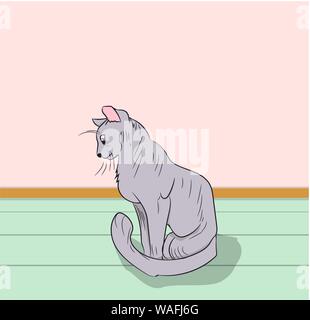 Cat Farbe, Vector, im Zimmer Stock Vektor