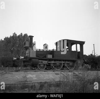 Alte Dampflokomotive im Allgemeinen San Marin Park in Mendoza, Argentinien 1957. Alte Dampflokomotive der General San Martin Park in Mendoza, Argentinien 1957. Stockfoto