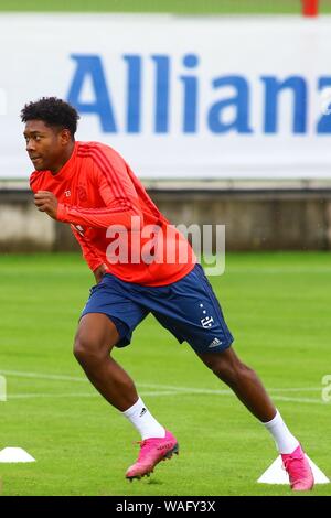 München, Deutschland. 20 Aug, 2019. Muenchen, Deutschland August 20, 2019: 1. BL-19/20 - FC Bayern München Ausbildung 20.08.2019 David Alaba (FC Bayern München), Aktion/Single Image/Freisteller/| Verwendung der weltweiten Kredit: dpa/Alamy leben Nachrichten Stockfoto