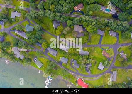 Neighorhood auf der Ostseite von Otsego See, Cooperstown, NY, USA Stockfoto