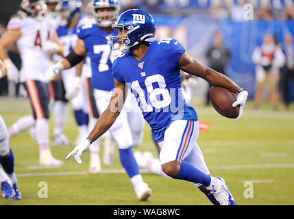 August 16, 2019 - August 16, 2019 - New York Giants Wide Receiver BENNIE FOWLER (18) feiert seinen touchdownverriegelung während des Spiels gegen die Chicago Bears an Met Life Stadium, East Rutherford, NJ (Credit Bild: © Bennett CohenZUMA Draht) Stockfoto