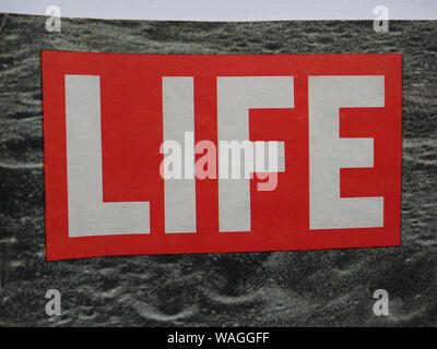 NEW YORK, USA - ca. August 2019: Life Magazin header anmelden Stockfoto