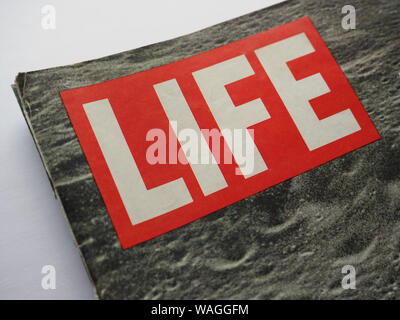 NEW YORK, USA - ca. August 2019: Life Magazin header anmelden Stockfoto