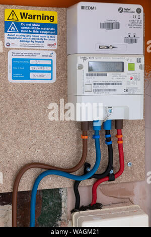 British Gas Landis+Gry E 470 Elektrizität Smart Meter mit EDMI 420 Stockfoto