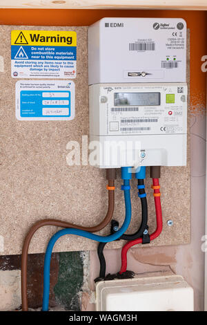 British Gas Landis+Gry E 470 Elektrizität Smart Meter mit EDMI 420 Stockfoto