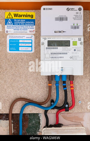 British Gas Landis+Gry E 470 Elektrizität Smart Meter mit EDMI 420 Stockfoto