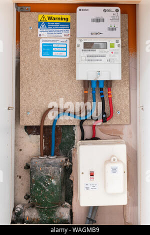 British Gas Landis+Gry E 470 Elektrizität Smart Meter mit EDMI 420 Stockfoto